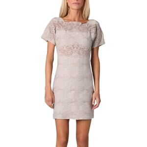 Free People New Romantics Bell Bodycon Dress Beige Low Back Zip Sz S NWT